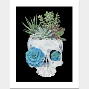 Succulent Plant Skull Posters and Art